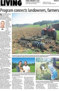 Cover photo for Great Article in the  Feb. 10 2019 edition of the Lenoir News About NC FarmLink