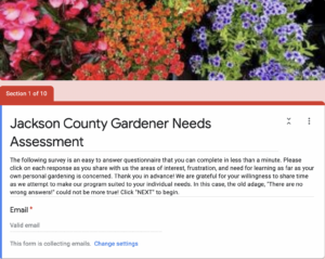 Cover photo for Jackson County Gardener Needs Assessment