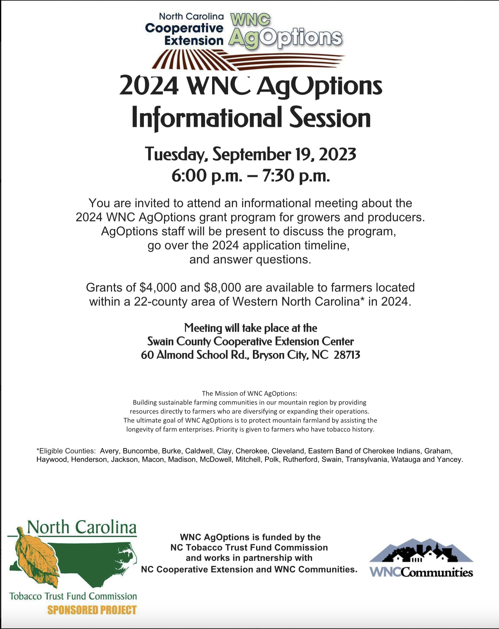 WNC AgOptions Informational Session