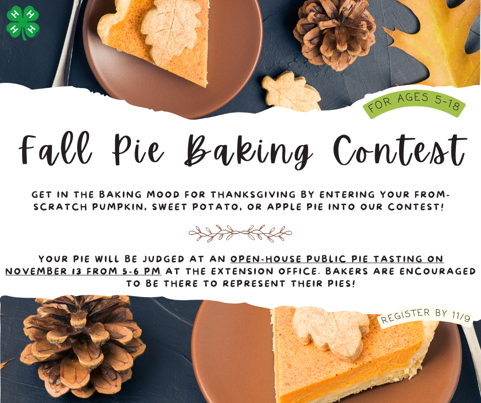 Fall Pie Baking Contest flyer